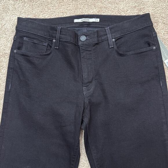 NWT Hudson Nico Mid Rise Barefoot Bootcut Black Wash Raw Hem Jeans Size 32 - Picture 4 of 12